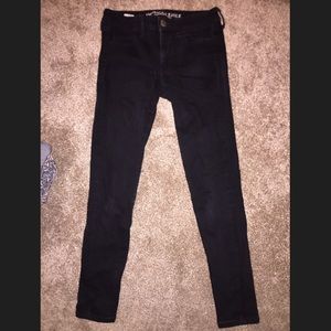American Eagle black low-rise jeans